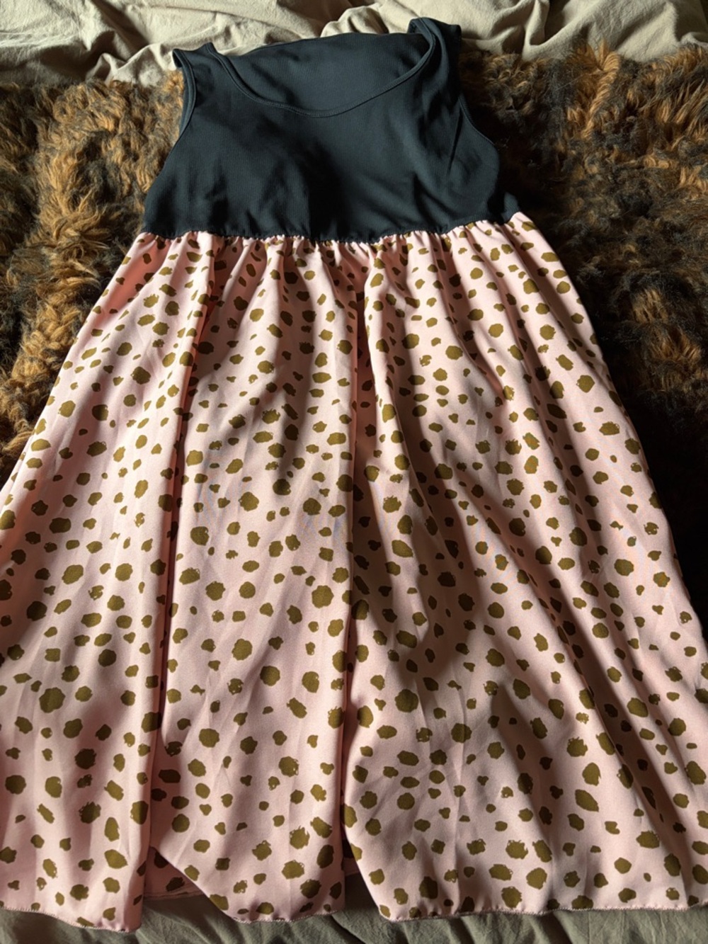 SHEIN Curve polka dot and black dress